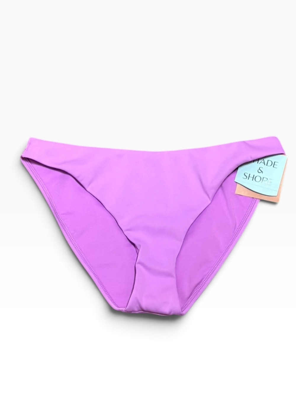 Shade & Shore Lavender Low Rise High Leg Bikini Bottom - Women Swim, Size M, New